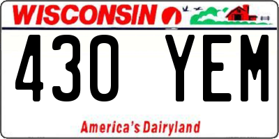 WI license plate 430YEM