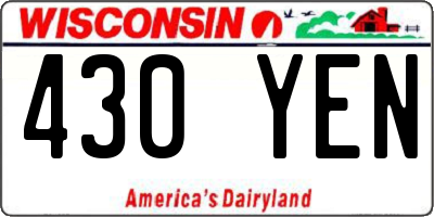 WI license plate 430YEN