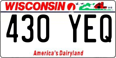 WI license plate 430YEQ