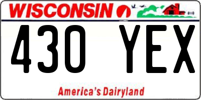 WI license plate 430YEX