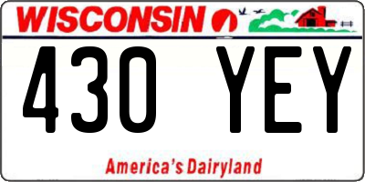 WI license plate 430YEY