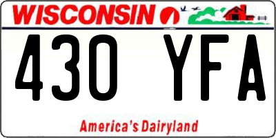 WI license plate 430YFA