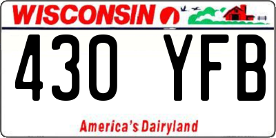 WI license plate 430YFB
