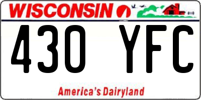 WI license plate 430YFC