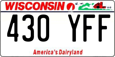 WI license plate 430YFF