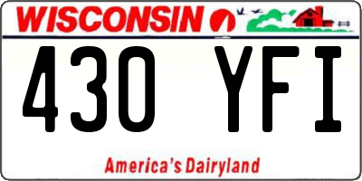 WI license plate 430YFI
