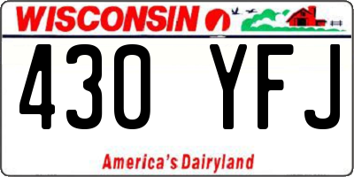 WI license plate 430YFJ