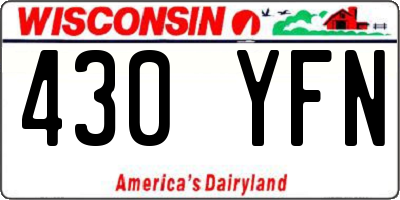 WI license plate 430YFN