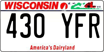 WI license plate 430YFR