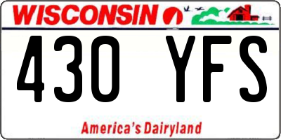 WI license plate 430YFS