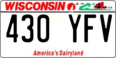 WI license plate 430YFV