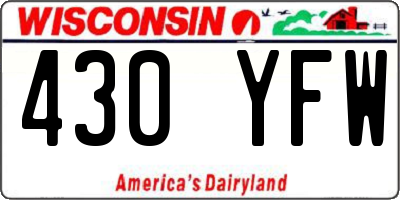 WI license plate 430YFW