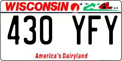 WI license plate 430YFY