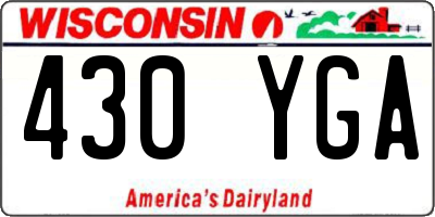 WI license plate 430YGA