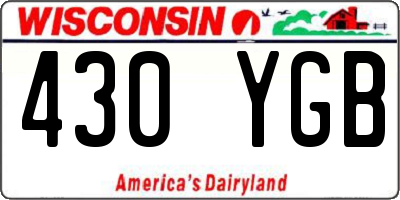 WI license plate 430YGB