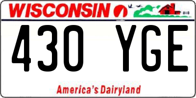 WI license plate 430YGE