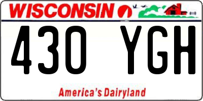 WI license plate 430YGH