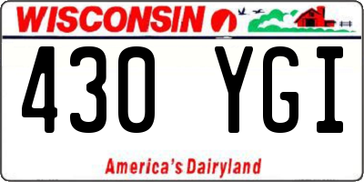 WI license plate 430YGI