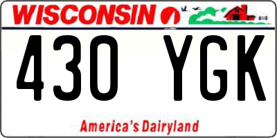 WI license plate 430YGK