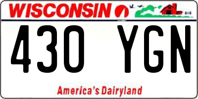 WI license plate 430YGN