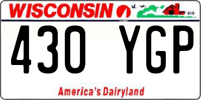 WI license plate 430YGP
