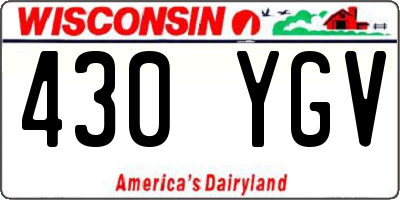 WI license plate 430YGV