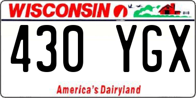 WI license plate 430YGX