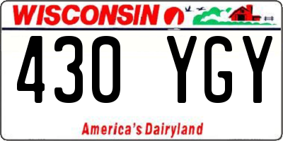 WI license plate 430YGY