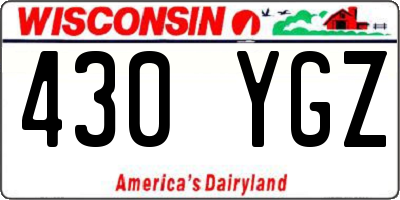 WI license plate 430YGZ