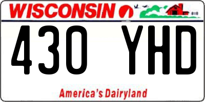 WI license plate 430YHD