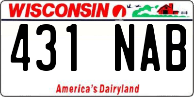 WI license plate 431NAB