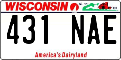 WI license plate 431NAE