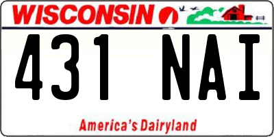 WI license plate 431NAI