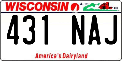 WI license plate 431NAJ