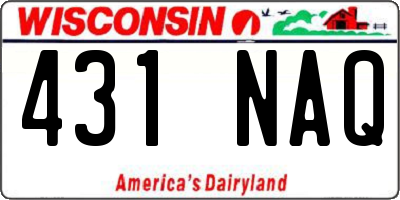 WI license plate 431NAQ