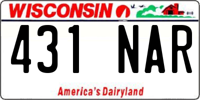 WI license plate 431NAR