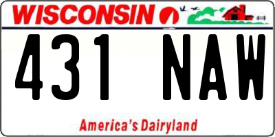 WI license plate 431NAW