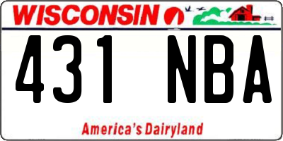 WI license plate 431NBA