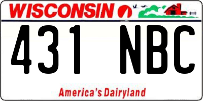 WI license plate 431NBC