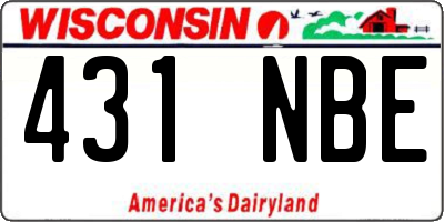 WI license plate 431NBE