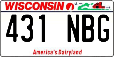 WI license plate 431NBG