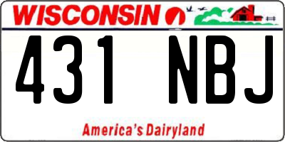 WI license plate 431NBJ
