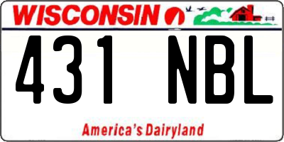 WI license plate 431NBL