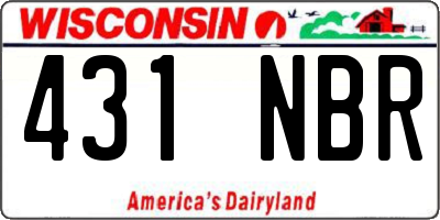WI license plate 431NBR