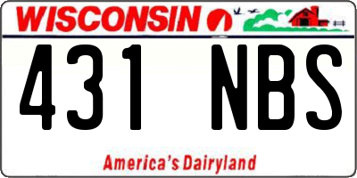 WI license plate 431NBS