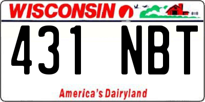 WI license plate 431NBT