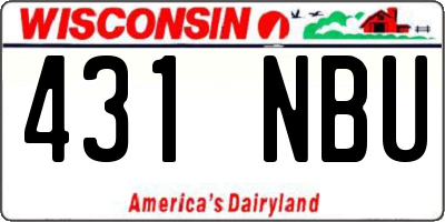 WI license plate 431NBU