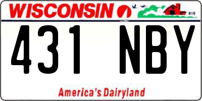 WI license plate 431NBY