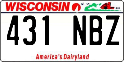 WI license plate 431NBZ