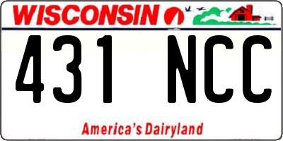 WI license plate 431NCC